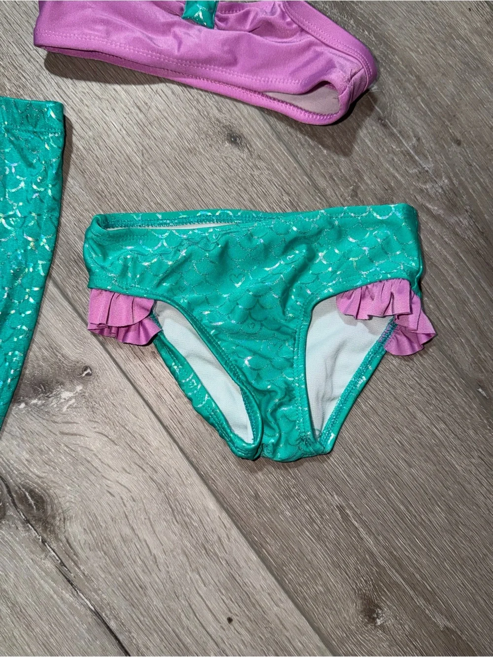 Cat & Jack Mermaid swimsuit Skirt Bikini Set with Purple Top 18 moths new